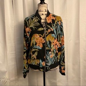 Forever 21 Floral Tiger Bomber Jacket